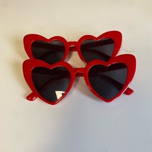 Red Heart Eye Novelty Sunglasses Two Pairs